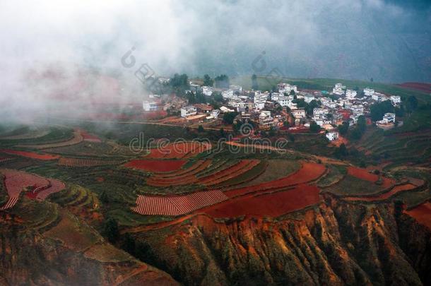 Dongchuan红色的陆地关于云南云南