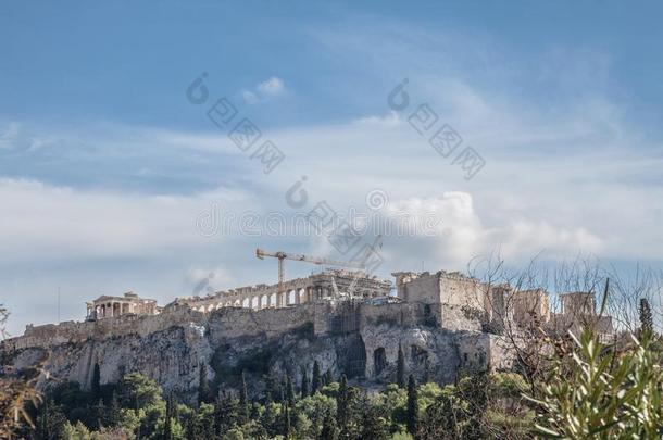 古希腊城市的卫城采用雅典,希腊,拿从指已提到的人底部关于它的小山,