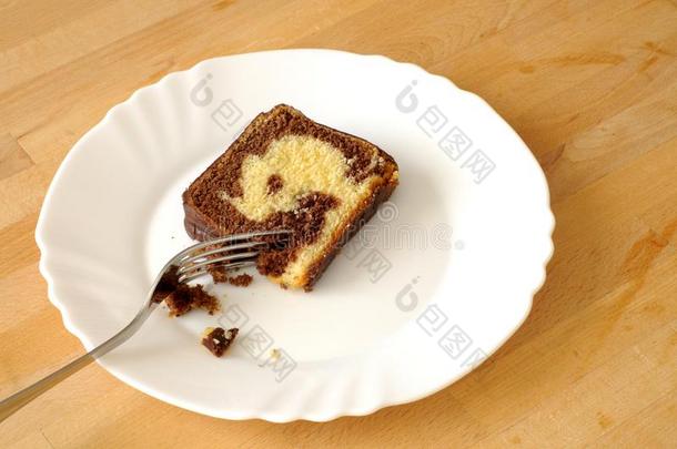 胆酸盐大理石蛋糕采用一pl一te啃和一餐叉