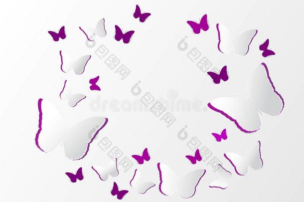 纸艺术折纸手工采用紫色的颜色组圆关于蝴蝶指定打击手在球赛开始时就指明的只击球不投球的球员