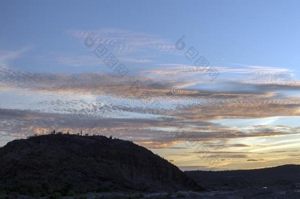 美丽的日落采用包姚美国加州沙漠