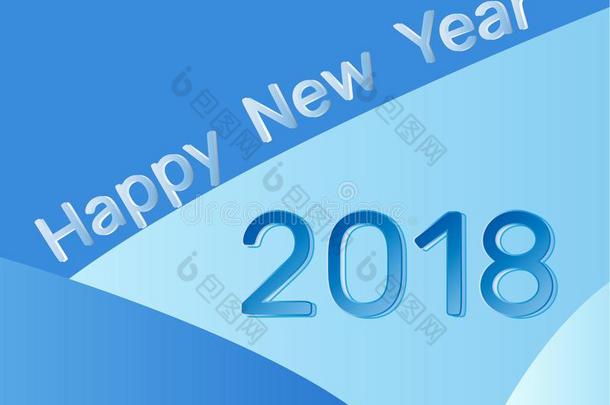 2018.幸福的新的年和两个Thous和num.十八向一蓝色