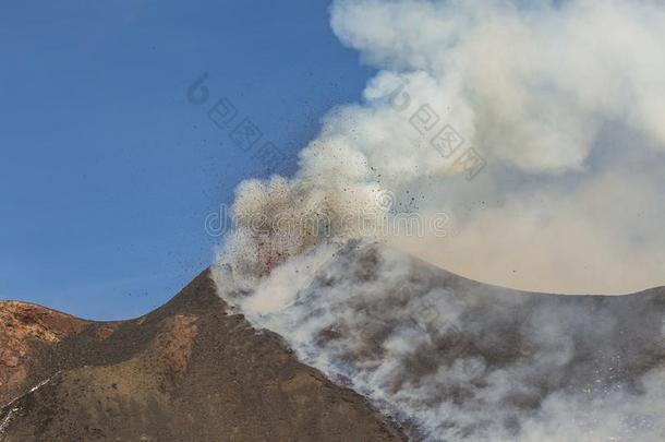 场面富丽的火山<strong>酒</strong>精灯<strong>煮</strong>水器喷发,西西里岛,意大利