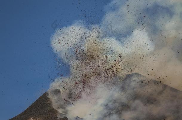 场面富丽的火山<strong>酒</strong>精灯<strong>煮</strong>水器喷发,西西里岛,意大利