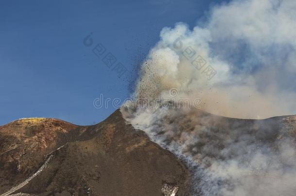 场面富丽的火山<strong>酒</strong>精灯<strong>煮</strong>水器喷发,西西里岛,意大利