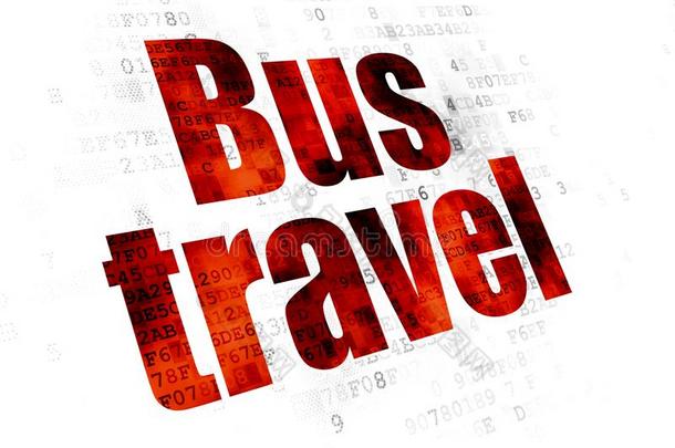 旅游观念:公共汽车旅行向数字的背景