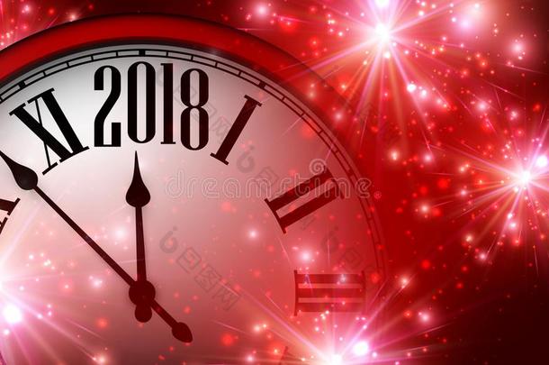 2018新的年背景和钟.