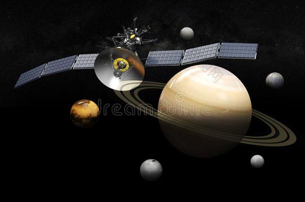 卫星在轨道上运行土星.3英语字母表中的第四个字母说明,向黑的背景