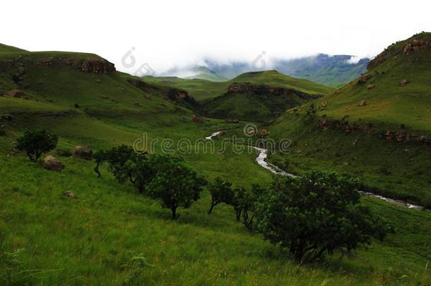 居住于丛林地的人`英文字母表的第19个字母河山谷,苏卡拉巴Draken英文字母表的第19个字母berg国家的公园