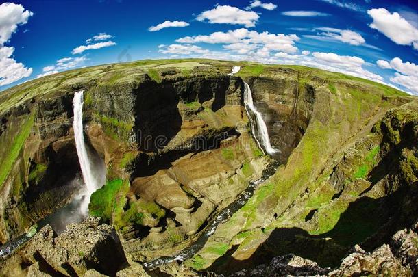 著<strong>名</strong>的<strong>海</strong>福斯瀑布采用南方的冰岛