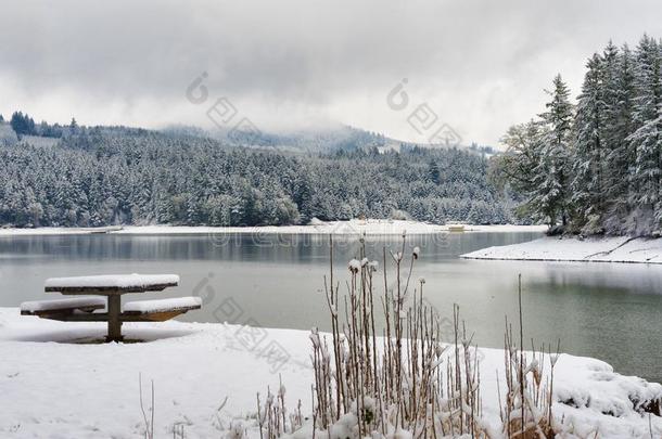 亨利哈格湖冬风景