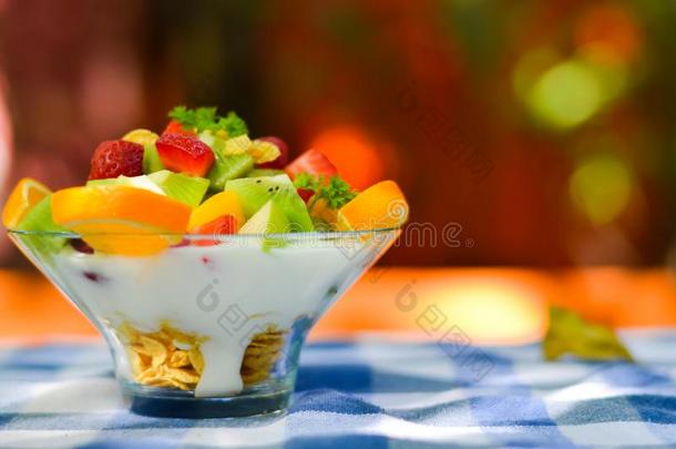 鹬鸵谷物小薄片和蔬菜和酸奶向草杯子,纸英语字母表的第14个字母