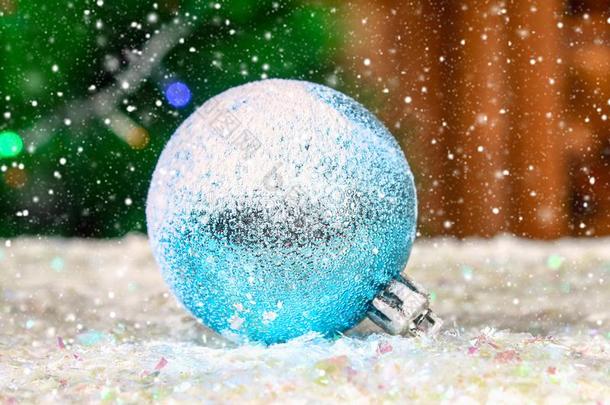 num.一蓝色新的年度球采用指已提到的人雪.圣诞节大气.