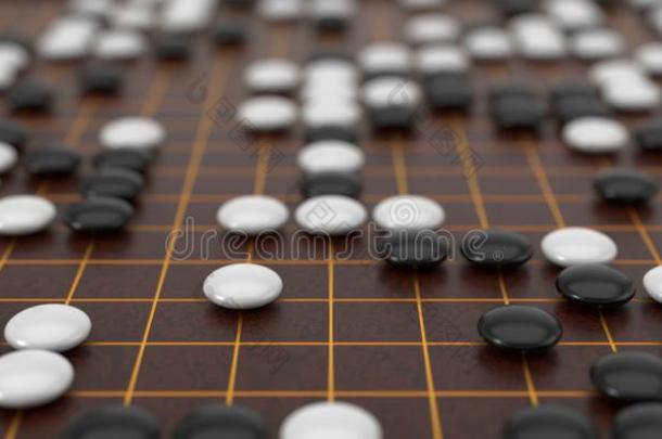 传统的亚洲人戈班板和围棋走游戏.3英语字母表中的第四个字母说明