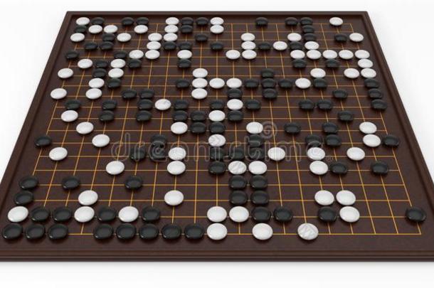 传统的亚洲人戈班板和围棋走游戏.3英语字母表中的第四个字母说明