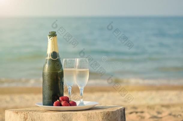 明亮的微量关于指已提到的人太阳照亮指已提到的人瓶子关于香槟酒向指已提到的人