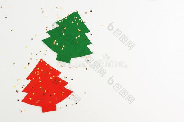 圣诞节树红色的和绿色的颜色关于纸和闪烁向一where哪里