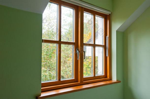 现代的木制的窗