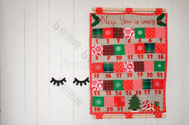 软的和纺织品圣诞节日历向指已提到的人墙