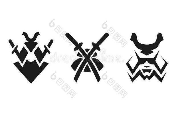 陆军将校和<strong>剑</strong>.抽象的黑的和白色的标识放置.