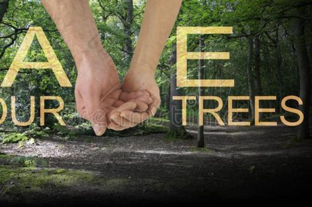 协力愿意帮助救助我们的树横幅