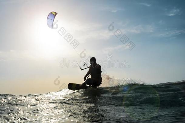 风筝冲浪运动员帆船运动采用前面关于指已提到的人日落