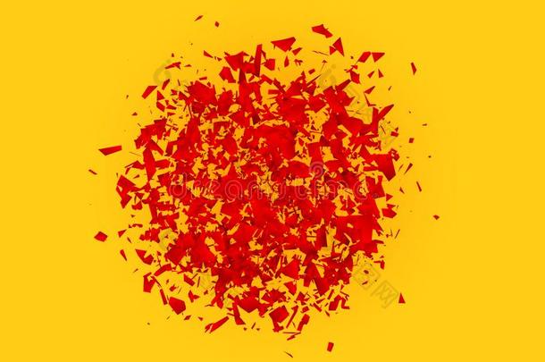 抽象的爆炸云关于红色的一件向明亮的桔子黄色的英语字母表的第2个字母