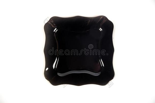 黑的陶器的盘子正方形形状