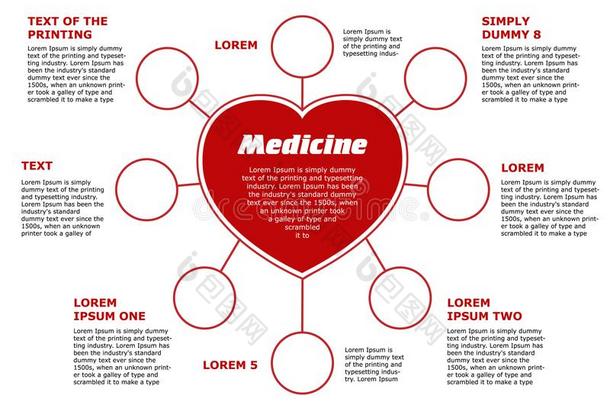 空白的水平的样板医学的主题.红色的圆形的信息<strong>通报</strong>
