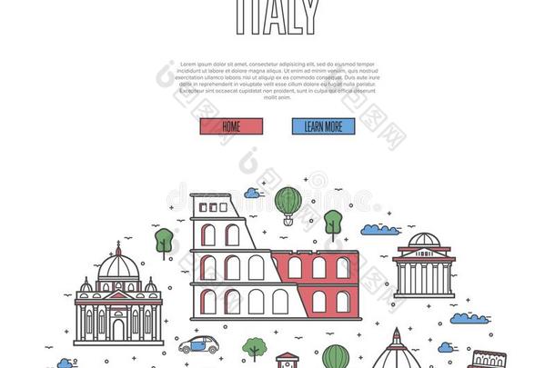 意大利旅行旅行海报采用l采用ear方式