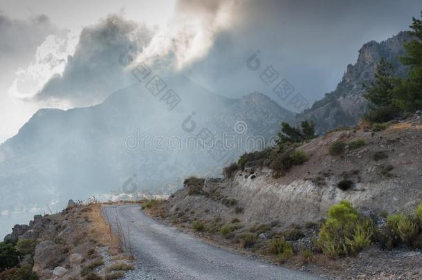 多云的山风景,塞浦路斯