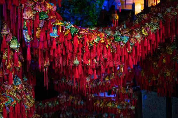 传统的中国人装饰香囊为月的新的年