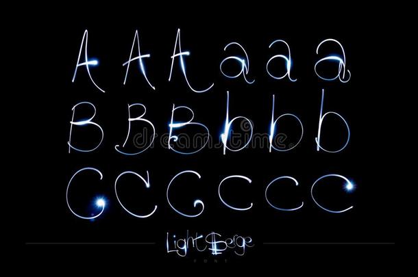 光绘画字母表-光毛哔叽字体alphabet字母表