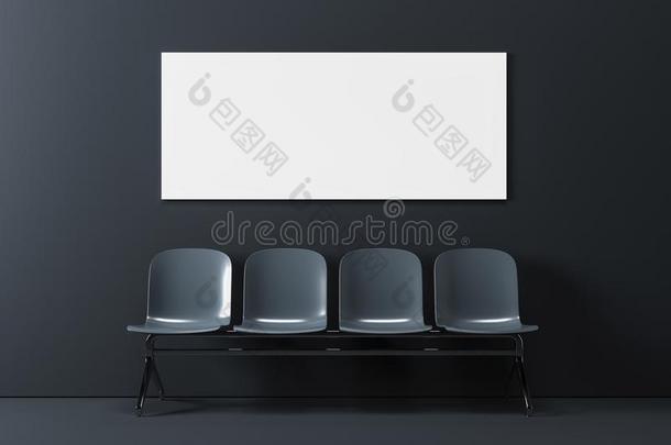 灰色房间,灰色椅子,海报