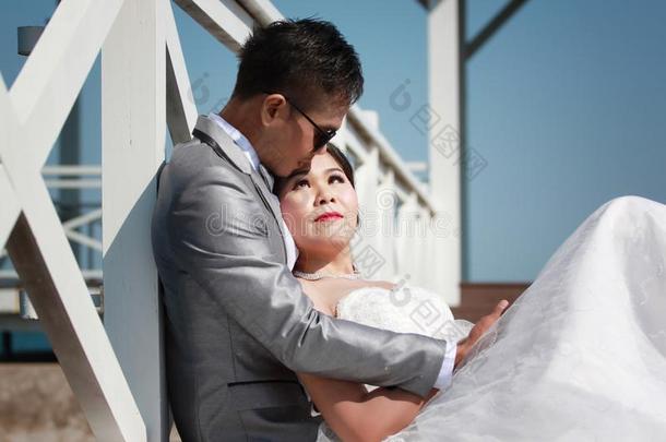 亚洲人对为<strong>拍</strong>照在之前结<strong>婚</strong>是（be的三单形式prefix前缀-<strong>婚</strong>礼向岛