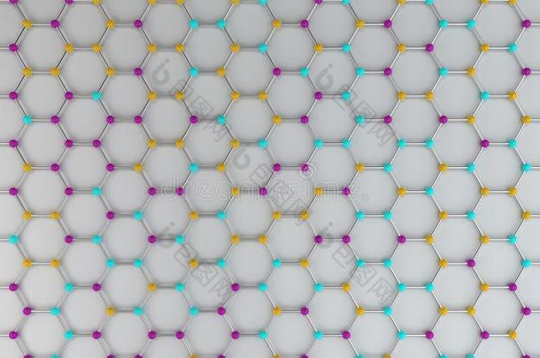 石墨的单原子层原子的结构向白色的背景