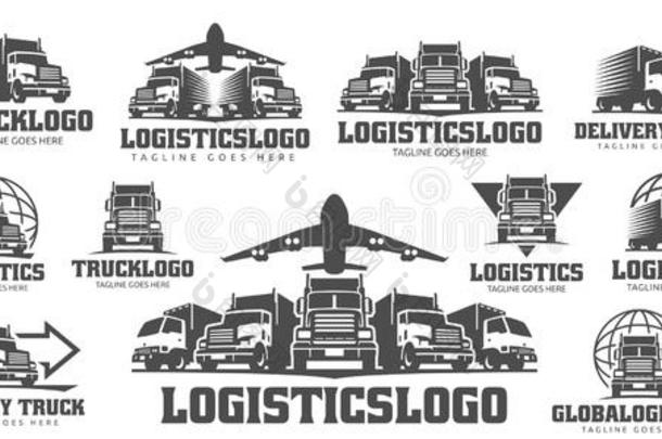放置关于货车标识,货物标识,传送货物货车,逻辑的
