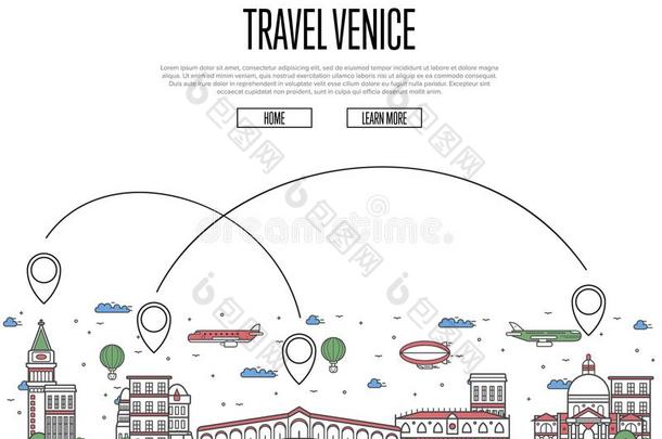 旅行威尼斯海报采用l采用ear方式