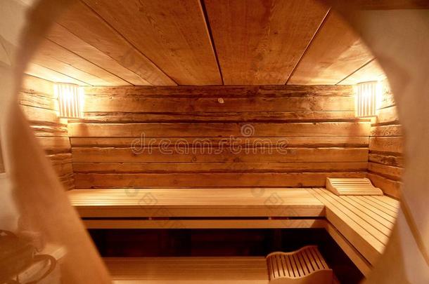 休闲健身中心,消遣和<strong>卫生保健</strong>采用木制的桑拿浴室房间