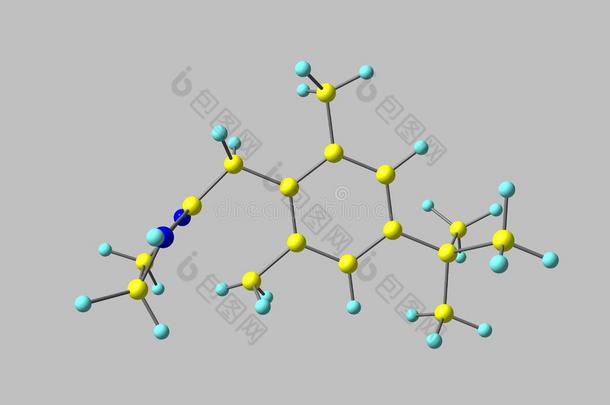 Xylometazoline分子的结构隔离的向灰色的