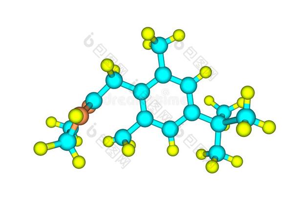 甲氧基唑啉分子的结构隔离的向白色的