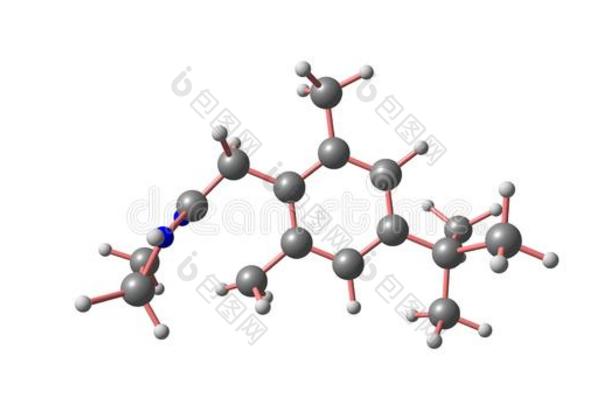 二甲基咪唑啉分子的结构隔离的向白色的