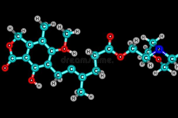 麦考酚醛酸味的分子的结构隔离的向黑的