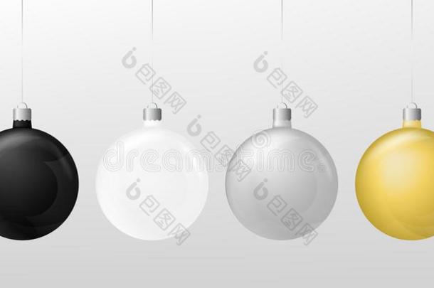 放置关于num.三<strong>圣诞</strong>节杂乱:白色的,黑的,金和银向一