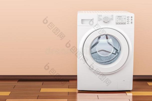 洗涤机器采用房间向指已提到的人木制的地面,3英语字母表中的第四个字母render采用g