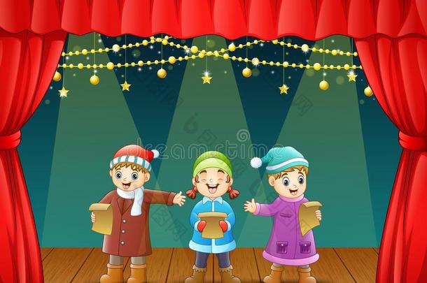 num.三小孩唱歌圣诞节圣诞颂歌向阶段