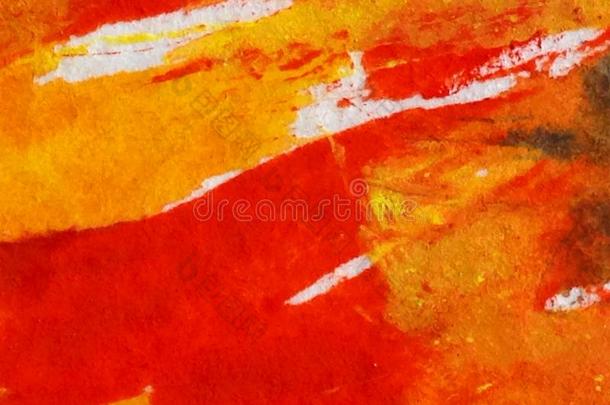 水彩艺术背景抽象的火<strong>火焰</strong>黄色的红色的<strong>彩色</strong>的