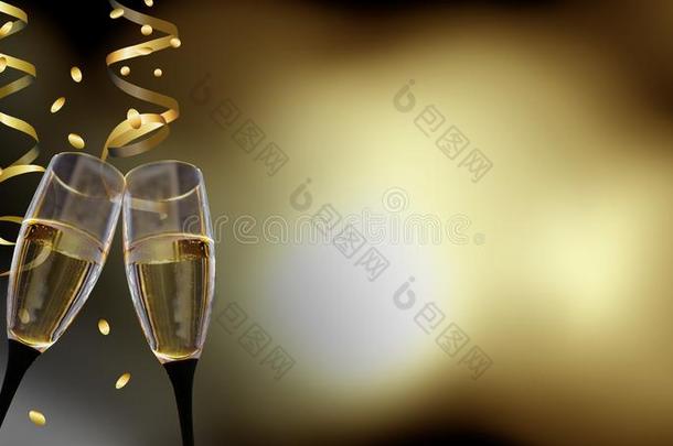 发出叮当声眼镜-新的年`英文字母表的第19个字母前夕/庆祝