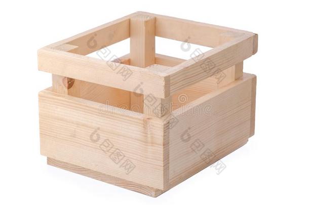 木制的盒为花隔离的越过白色的和剪下物小路