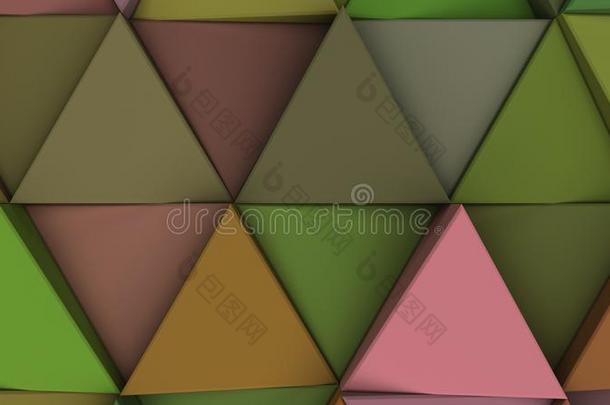 模式关于绿色的三角<strong>形棱</strong>柱体